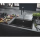 Гранітна мийка для кухні Grohe K700 780x510 урізна, прямокутна, чорна (31652AP0) - зображення 4