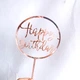 Топпер для торта Happy Birthday дзеркальний пластик (18х10см) Рожевий - изображение 1
