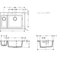 Hansgrohe S510-F635 Мийка кухонна, 2 чаші, Stonegrey (43315290) - зображення 8