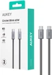 Kabel Aukey 60 W USB Type-C – USB Type-C 1.8 m Grey (CB-DCC062) - obraz 6