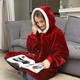 Плед Толстовка c Капюшоном и Руковами Huggle Hoodie 3-в-1 размер универсальный, бордовый (ma153bordo) - зображення 3