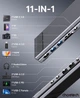 Док-станция Choetech 11-in-1 USB-C to HDMI + 2xUSB-A 3.0 + USB-C 3.0 + 2xUSB-A 2.0 + 3.5mm + SD/TF + PD 100W Gray (HUB-M92-GY) - изображение 6