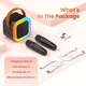 Мини караоке колонка Bluetooth с беспроводным микрофоном, портативная аккумуляторная караоке система - изображение 3