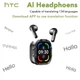 Беспроводные TWS наушники HTC NE70 с LCD сенсорным дисплеем на кейсе | Bluetooth, HiFi Stereo - изображение 3