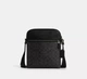 Сумка через плечо Coach Houston Flight Bag In Signature Canvas чёрная. - изображение 1