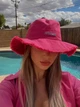 Панама Jacquemus малинового цвета на объем головы 54-58 см, повседневная розовая панама с шейным шнурком - изображение 4