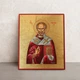 Писаная греческая икона Святого Николая Угодника 15 × 19 см - изображение 1