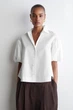 Сорочка жіноча COS puff-sleeve cotton shirt 1309660001 Eur 34 Білий - изображение 1