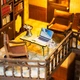 Румбокс Кав'ярня Щаслива зустріч Roombox Kyoto Sushi Restaurant DIY Miniature House Kit Інтер'єрний конструктор M-2533 + купол - изображение 4