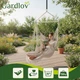 Подвесное кресло-гамак Gardlov (150 кг) — Бразильское кресло бежевое, 2 подушки, подножка, металлическая планка, Бохо - изображение 3