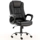 Кресло офисное с подлокотниками Comfort Black, спинка с подголовником, порезиненные колесики - изображение 1