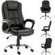 Кресло офисное с подлокотниками Comfort Black, спинка с подголовником, порезиненные колесики - изображение 3