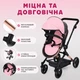 Іграшкова коляска для ляльок та пупсів 2 в 1 рожева велика з люлькою прогулянкова MELOGO 9707-1 - зображення 7