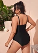 Слитный купальник FS Plus Size 4XL с декоративным кольцом Черный (10084) - изображение 3