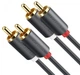 Кабель UGREEN AV104 2 RCA Male to 2 RCA Male Audio Cable 1.5m Black (10517) - изображение 1