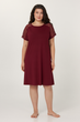 Ночная рубашка женская из модала Ellen Meryl LDM 120/21/02 бордовая с кружевом короткий рукав M - изображение 4