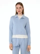 Женское поло Promin 2095-02_623 2XL Серо-голубой меланж (2700000128473) - изображение 1