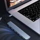 Универсальный USB Type-C хаб 7в1 адаптер разветвитель портов для ноутбука ПК мультипортовый серый - изображение 3