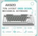 Механічна клавіатура Ajazz AK820 GRAY-WHITE, компактна TKL (80%), підсвітка, провідна, USB‑C, антигостинг - зображення 2