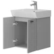 Тумба Devit Flow 484050G з умивальником та ручками, сірий матовий - зображення 3