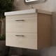 Тумба Devit Urbanis 454080BE 80 см з раковиною та чорними ручками, бежева - изображение 1
