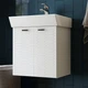 Тумба Devit Flow 484050W 50 см з умивальником та ручками, білий матовий - зображення 1