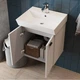 Тумба Devit Flow 484050W 50 см з умивальником та ручками, білий матовий - зображення 8