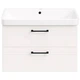 Тумба Devit Urbanis 454080W 80 см з раковиною та чорними ручками, біла - изображение 5