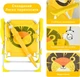 Детский пляжный стул складной с зонтиком садовый WCG Leo складное кресло для отдыха и зонтик для детей на пляж и сад Желтый с принтом львенка - изображение 5