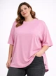 Футболка жіноча в рубчик 1192-8 50-56 рожева - зображення 1