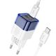 Мережевий зарядний пристрій HOCO C125A Transparent tribute single-port Type-C cable 20W Transparent-blue - зображення 2