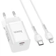 Мережевий зарядний пристрій HOCO N19 Rigorous charger Lightning Type-C 25W White - зображення 1