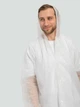 Плащ дождевик с капюшоном, водонепроницаемое пончо мужское/женское, рукав прямой, накидка от дождя и ветра, многоразовый туристический велодождевик для рыбалки, велосипеда, белый, размер 42-54 - изображение 8