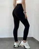 Женские спортивные легинсы лосины с утяжкой без эффекта Push-Up для фитнеса йоги повседневной носки зала Чёрный M (LBP1M) - изображение 2