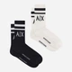 Набор мужских носков c широкой резинкой высоких хлопковых Armani Exchange 943012245 L/XL 2 шт Черный/Белый (1160806414) - изображение 1