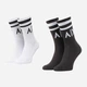 Набор мужских носков c широкой резинкой высоких хлопковых Armani Exchange 943012245 L/XL 2 шт Черный/Белый (1160806414) - изображение 2