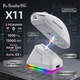Беспроводная мышь K-SNAKE X11 White RGB Dock, PixArt PAW3311, 12000 DPI, 63 г, Bluetooth 5.2, 2.4GHz, USB-C, 1000 Гц - изображение 4