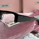 Солнцезащитные очки Miu Miu MU B07S прозрачная линза, черная оправа - изображение 3