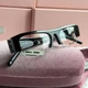 Солнцезащитные очки Miu Miu MU B07S прозрачная линза, черная оправа - изображение 7