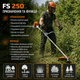 Бензокоса FS 250 52 см3 3.5 кВт бензиновая двухтактная с ножом и леской для кошения травы сорняков кустов и садовых работ - изображение 3