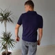 Чоловіче трикотажне поло Polo Ralph Lauren M темно-синє фактурної в'язки з коротким рукавом - зображення 3
