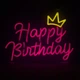 Светодиодная (LED) неоновая вывеска "Happy Birthday", от USB, розовая, 38*28 см (9318-002) - изображение 2