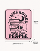 Настінна табличка з написом I like books more than people черепом та книгами. Aivory - изображение 2