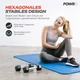 Гантелі POWRX 30 кг × 2 шт (комплект 60 кг), шестигранні, гумові, для силових тренувань - зображення 7