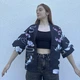 Накидка з японським принтом «Журавлі та Сакура» One size чорний (50r028) - изображение 1