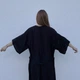 Пляжна накидка-халат із поясом One size чорний (50r035) - зображення 4