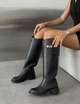 Сапоги, жокейки с ремешком в стиле Hermes Женские Meideli Черный 38 (24,5 см) Код: AB92 black3 - изображение 1