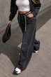 Джинсы женские Liana A660 Baggy Mom широкие с резинкой на талии и поясом батал 34 черные - изображение 5