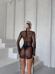 Пляжное платье из сетки, черное, S/M - изображение 5