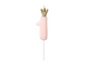 Свеча для торта Party Deco 1 с короной 9,5см розовая 8559 - изображение 1